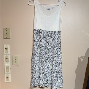 Seraphine White and Black Midi Dress